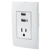 Tomacorriene + modulo con 2 pueros usb blanco oslo voleck